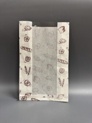 Бумаж.пакет с рисунком "ХЛЕБ" с окном 32,5*20*65