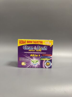 Таблетки д/посудомоечных машин (Mini) Clean&Fresh 30 таблеток по 10г/упак 12упак/кор