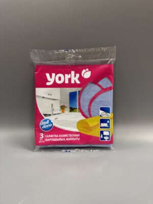 Салфетки х/б вискозные YORK 3шт/упак, 54 упак/кор